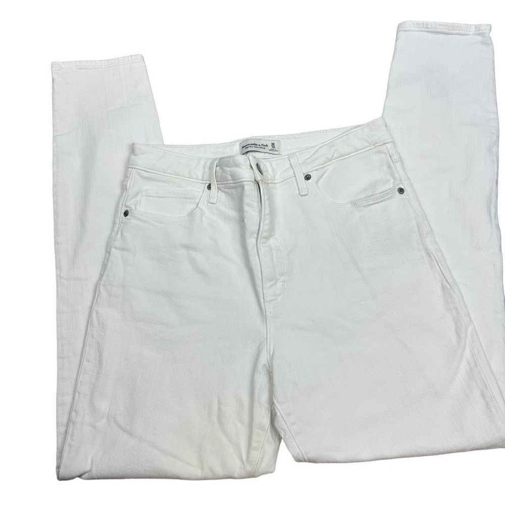 Abercrombie and Fitch white super skinny height rise jeans size 10L